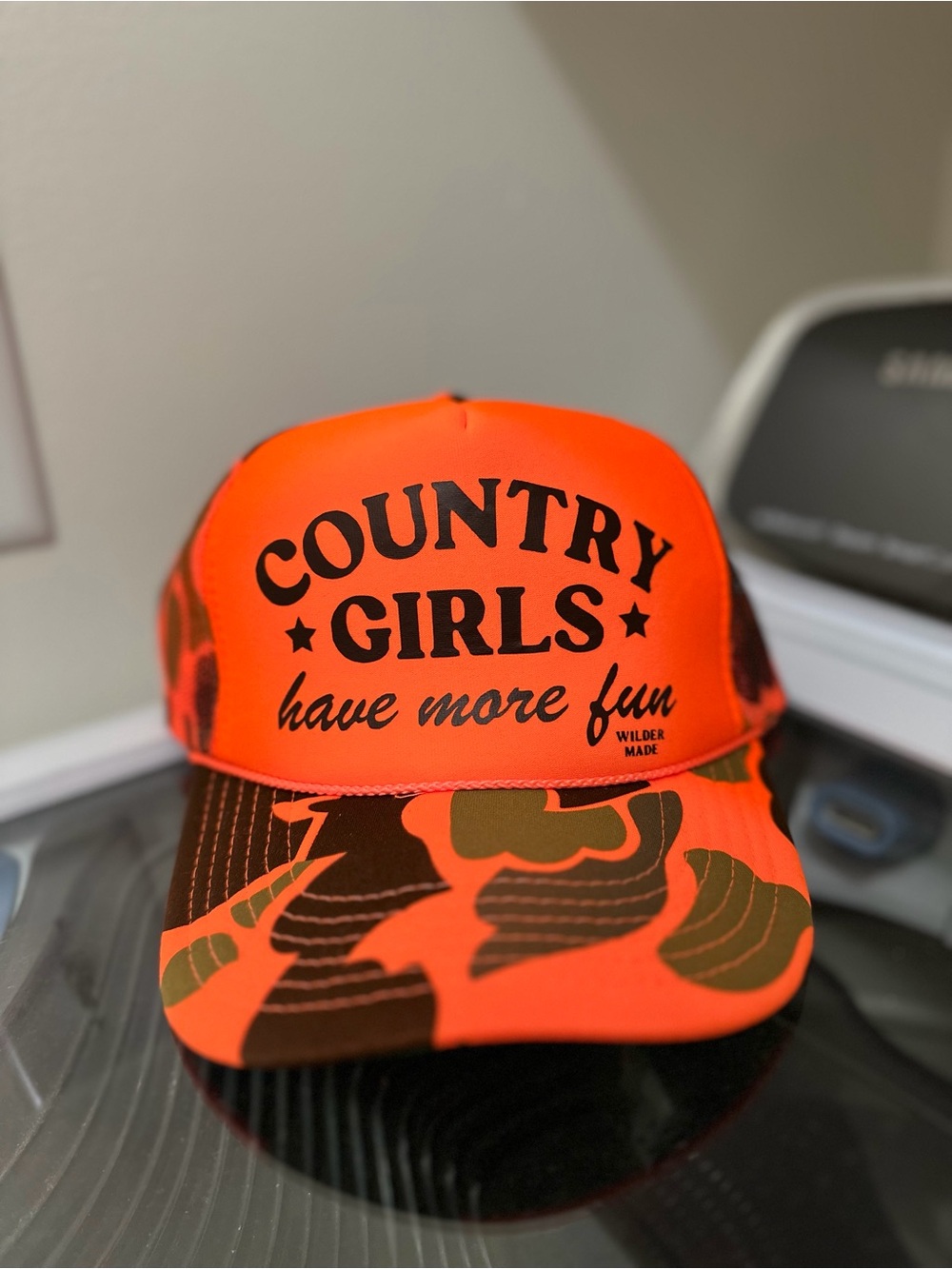 Country Girls Have More Fun Orange Kids Trucker Hat